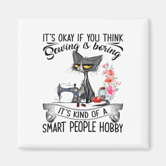 Sewing Machine Craft Quilting Sewer Cat Sewing  Magnet (Vorne)