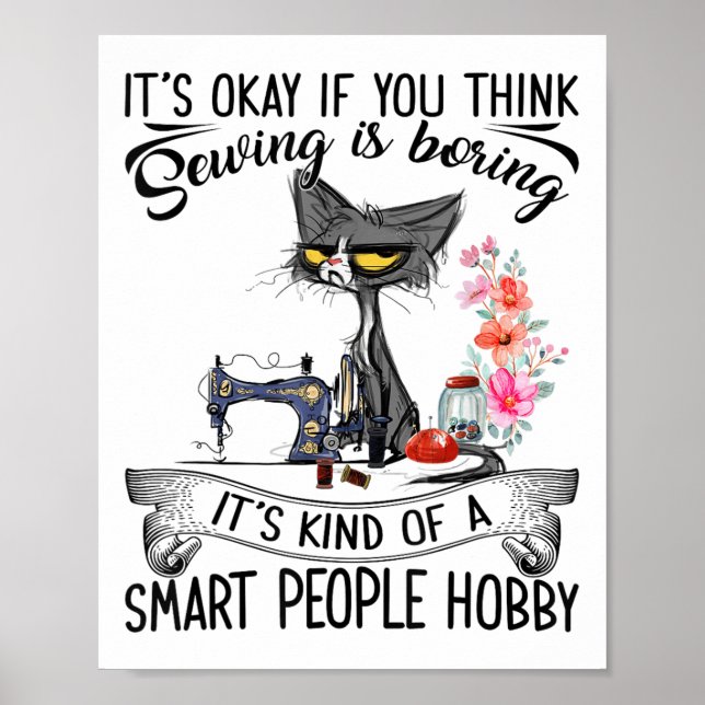 Sewing Machine Craft Quilting Sewer Cat Sewing  Poster (Vorne)