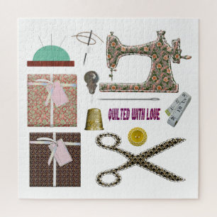 Sewing machine seamstress quilting sewing puzzle