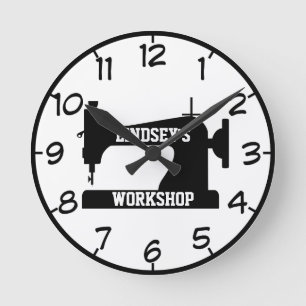 Sewing or Craft Workshop Wall Clock Runde Wanduhr