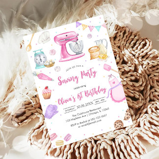 Sewing Party Birthday Invitation Einladung