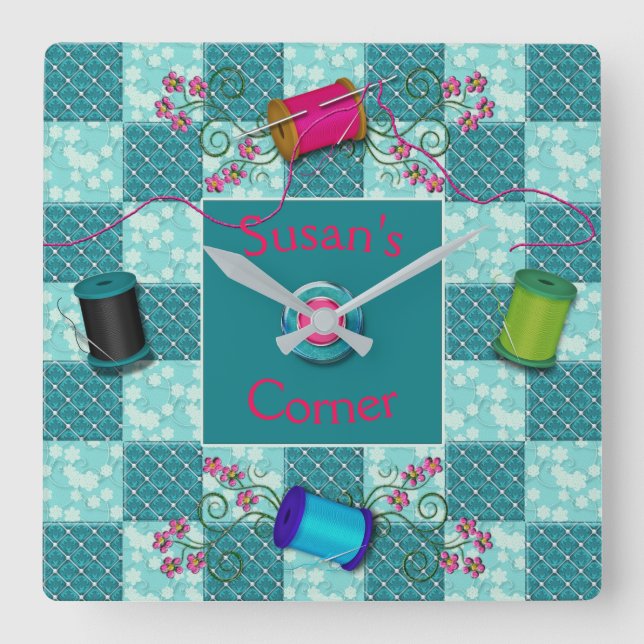 SEWING/QUILT UHR - PERSONIFIZIEREN Sie MIT NAMEN (Vorderseite)