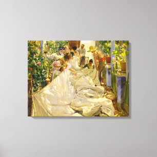 Sewing the Sail, 1896 by Joaquin Sorolla Leinwanddruck