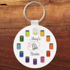 Sewing Thimble, Needle and Threads Schlüsselanhänger