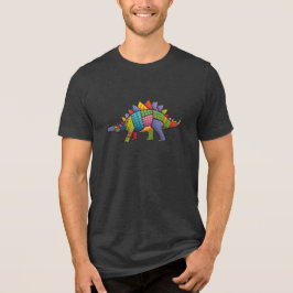 Sewn Scales: Patchwork Stegosaurus Unisex T-Shirt Tri-Blend Shirt