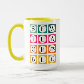 Sewteachable Colorful Squares Tasse