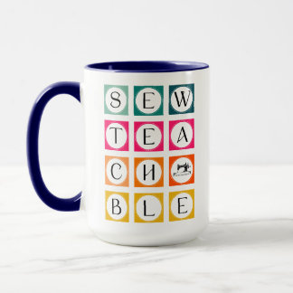 Sewteachable Colorful Squares Tasse