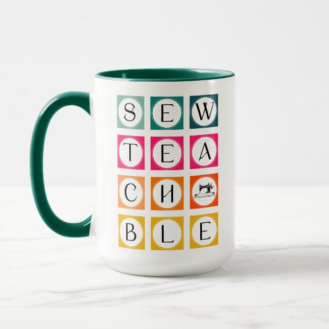 Sewteachable Farbige Quadrate Tasse (Links)