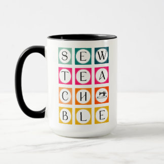 Sewteachable Farbige Quadrate Tasse