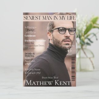 Sexiest Man in My Life Magazine decken Geburtstag  Einladung