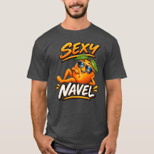 Sexiger Bauchnabel Lustiges Orange T-Shirt
