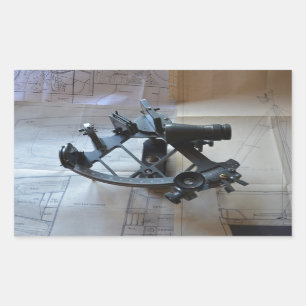 Sextant für Himmelsnavigation Rechteckiger Aufkleber