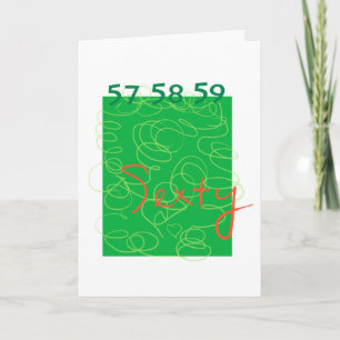 SEXTY Birthday Card GREEN Karte