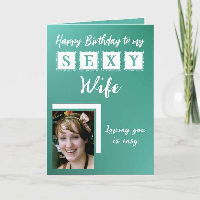 Sexuelle Ehefrau zum Geburtstag hinzufügen Karte (Vorderseite)