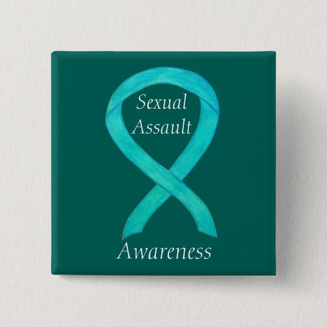 Sexuelles Angriffsbewusstsein Custom Ribbon Button (Vorderseite)