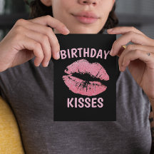 SEXY BIRTHDAY KISSES ROMANTIC GREETING CARD