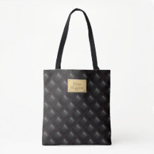 Sexy Black Leather Quilted Goemtric Muster Name