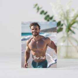 Sexy Brünett Man Postkarte