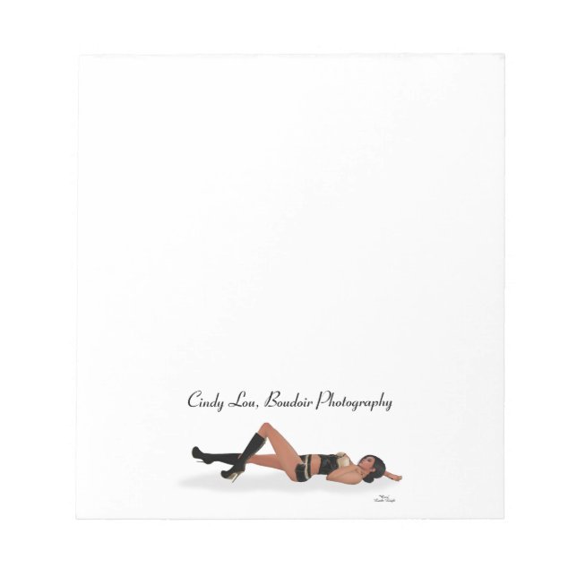 Sexy Brünett Pinup Girl Schlafkommentar Notizblock (Vorderseite)