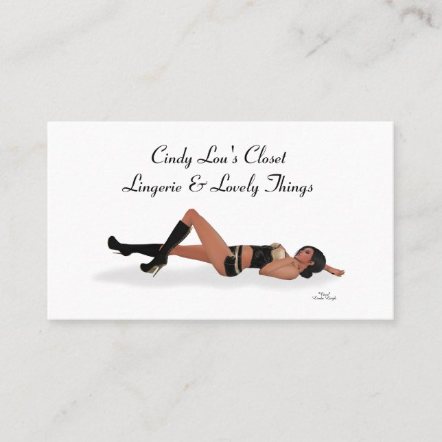 Sexy Brünett Pinup Girl Sleeping Business Cards Visitenkarte (Vorderseite)