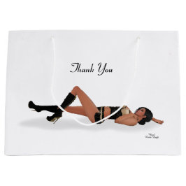 Sexy Brünett Pinup Girl Sleeping Gift Bag Große Geschenktüte