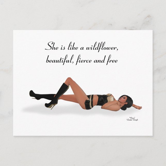 Sexy Brünett Pinup Girl Sleeping Postcard Postkarte (Vorderseite)