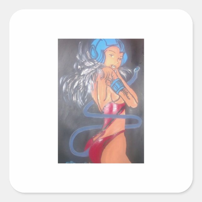 Sexy Bunny Quadratischer Aufkleber (Vorderseite)