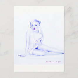 Sexy Button Up Girl Art Model Babe Vintage Postkar Postkarte