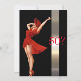 Sexy Button Up, Lady in Red, Einladung zum Geburts