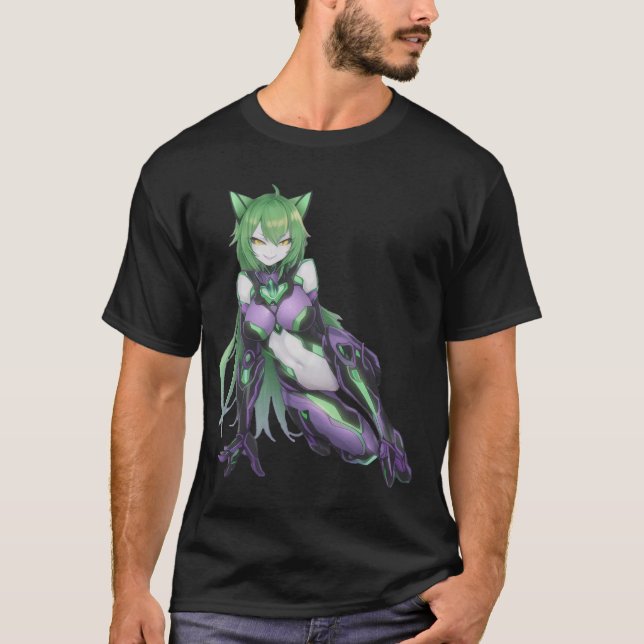 Sexy Devilish Anime Catgirl T-Shirt (Vorderseite)