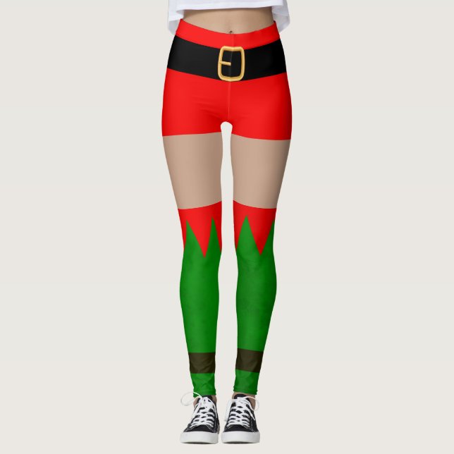 Sexy Elf Weihnachtskostüme Leggings (Vorderseite)