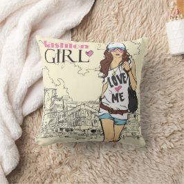 Sexy Fashion Girl Throw Kissen