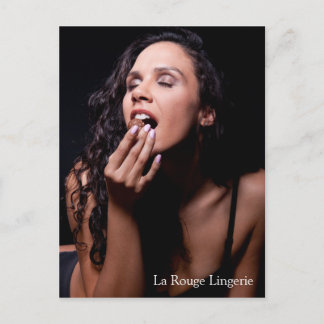 Sexy Female Model mit Black Lingerie Postkarte