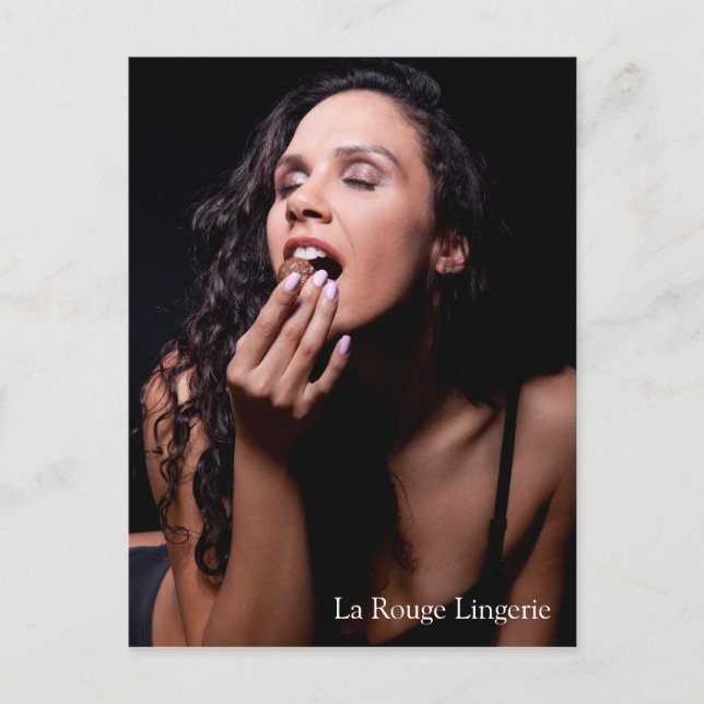 Sexy Female Model mit Black Lingerie Postkarte (Vorderseite)