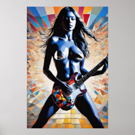 Sexy Female Rock Guitarist Poster