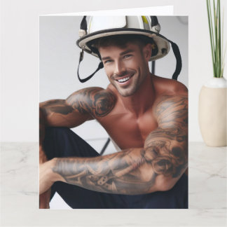 SEXY FIREFIGHTER HOT BIRTHDAY GREETING Card Karte