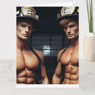 SEXY FIREFIGHTERS HOT BIRTHDAY GREETING Card Karte