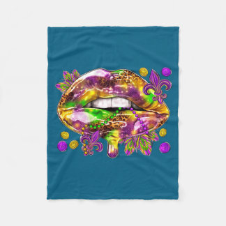 Sexy Frauen Lippen Mardi Gras Karneval Fett Fleecedecke