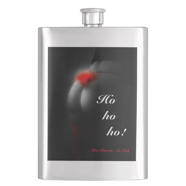 Sexy Glamour Babe Christmas "ho" Joke Hip Flask Flachmann (Vorderseite)