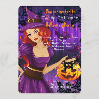 Sexy Halloween Hexe Einladung