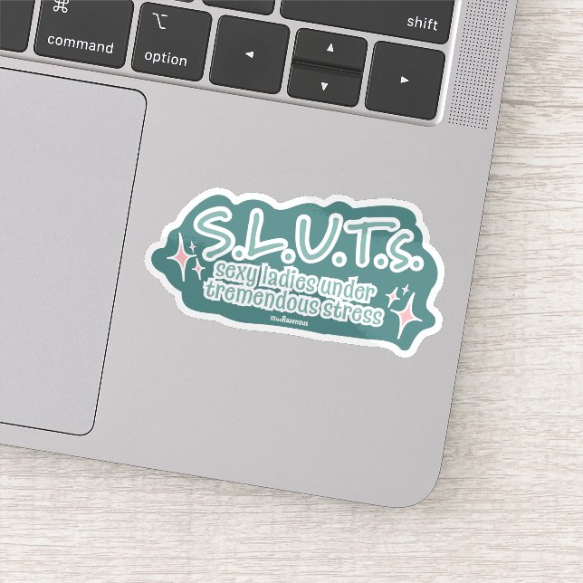 Sexy Ladys unter einem riesigen Stressaufkleber Aufkleber (Detail)