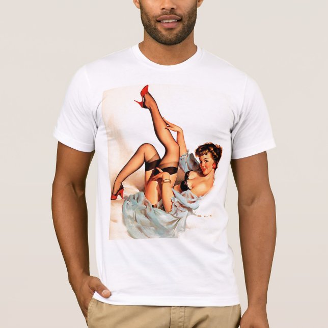 Sexy Mädchen des Retro Pinup T-Shirt (Vorderseite)