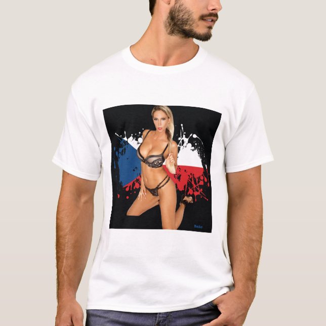 Sexy Mädchen T - Shirt auf (Vorderseite)