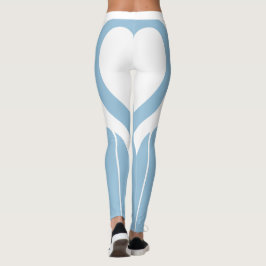 Sexy Pastel Blue White Heart Hintern Gym Actuwear Leggings