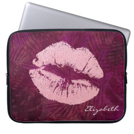 Sexy Pink Glitzer Lips Glamour Laptopschutzhülle