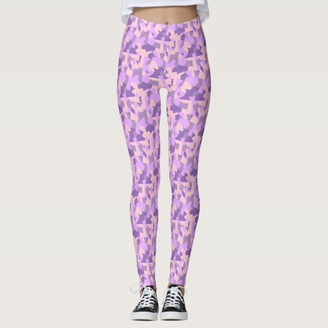 Sexy Pink Hot Yoga Black Light Camouflage Leggings (Vorderseite)