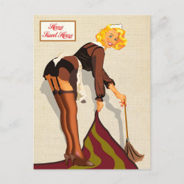 Sexy Pinup Maid Postkarte