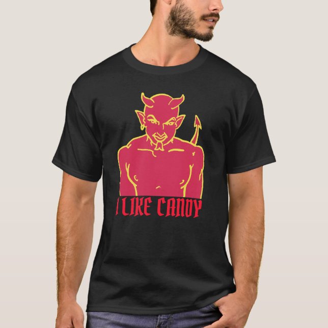 Sexy Red Devil I like Candy T-Shirt (Vorderseite)