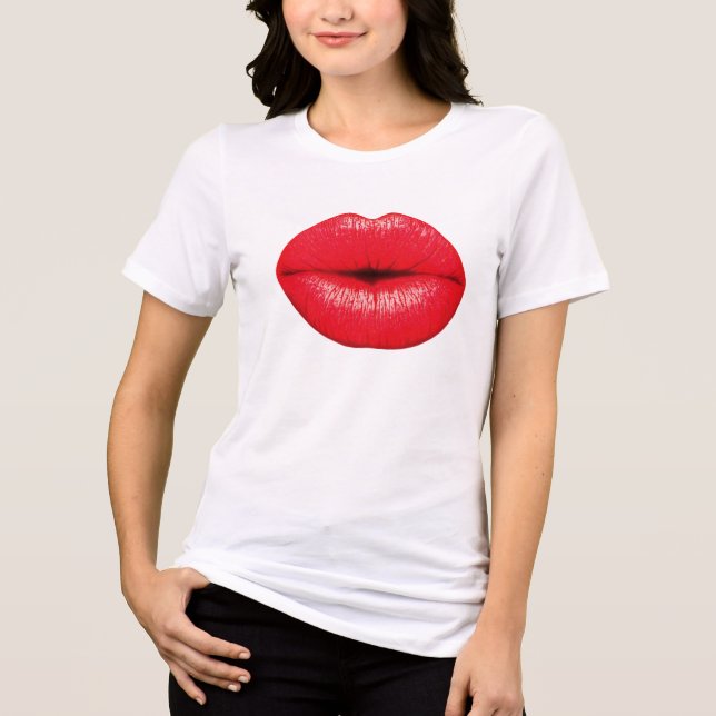 Sexy RED lips Tri-Blend Shirt (Vorderseite)