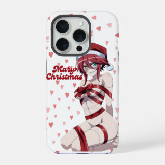 Sexy Santa Marry Cristmas Wrapped Anime Girl iPhone 15 Pro Hülle